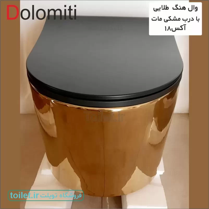 توالت وال هنگ طلایی با درب مشکی مات دولومیتی توالت وال هنگ طلایی با درب مشکی مات دولومیتی