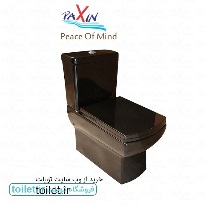 توالت فرنگی مشکی ساده دوتکه پاکسین توالت فرنگی مشکی ساده دوتکه پاکسین