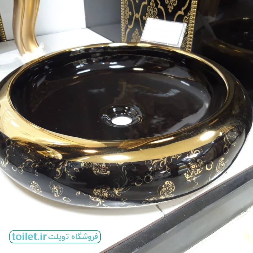 سنگ روشویی روکابینتی مشکی طلایی دولومیتی کد 4395 سنگ روشویی روکابینتی مشکی طلایی دولومیتی کد 4395