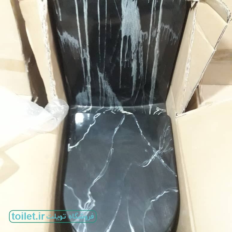 توالت فرنگی دولومیتی طرح سنگ مشکی با رگه سفید روی درب و بدنه DL804 توالت فرنگی دولومیتی طرح سنگ مشکی با رگه سفید روی درب و بدنه DL804