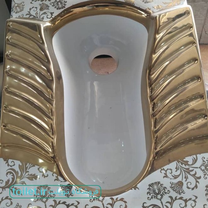 توالت زمینی طلایی داخل سفید دولومیتی کد 4442