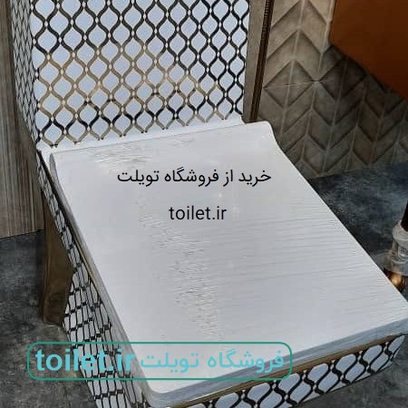 توالت فرنگی طلایی طرح دار مدل 4451 توالت فرنگی طلایی طرح دار مدل 4451